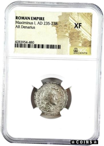 アンティークコイン コイン 金貨 銀貨 [送料無料] Roman Emperor Maximinus I Silver Denarius Coin NGC Certified XF With Storyのサムネイル