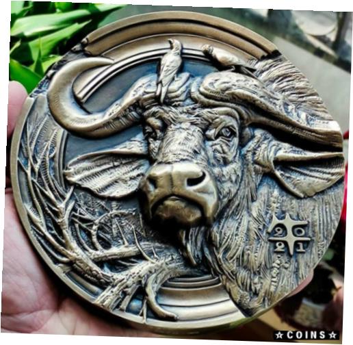 アンティークコイン コイン 金貨 銀貨 [送料無料] 2021 China 155mm Bronze with Enamel Medal - Lunar Year of the Ox