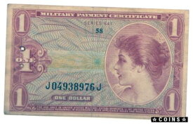 【極美品/品質保証書付】 アンティークコイン コイン 金貨 銀貨 [送料無料] 1965-1968 $1 U.S. Military Payment Certificates Vietnam-Era Series 641 SKU54016