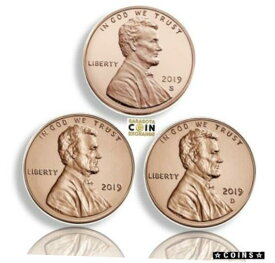 【極美品/品質保証書付】 アンティークコイン コイン 金貨 銀貨 [送料無料] 2019 S,P,D Lincoln Shield Cents Update Set S Proof & P,D in US Mint Blister Pack