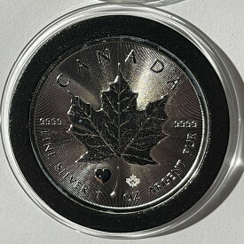 【極美品/品質保証書付】 アンティークコイン コイン 金貨 銀貨 [送料無料] 2015 Canada Maple Leaf Heart Privy Coin 1 Troy Oz .9999 Fine Pure Round Medal