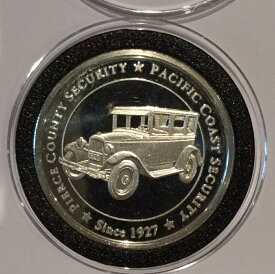 【極美品/品質保証書付】 アンティークコイン コイン 金貨 銀貨 [送料無料] Pierce County Security Pacific Coast Collectible Coin 1 Troy Oz .999 Fine Silver