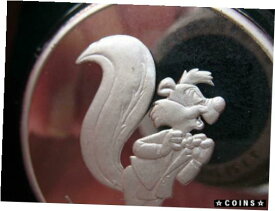 【極美品/品質保証書付】 アンティークコイン コイン 金貨 銀貨 [送料無料] 1-OZ.999 SILVER RARE PEPE LE PUW & BUGS 5OTH ANNIV LE PROOF COIN+GOLD