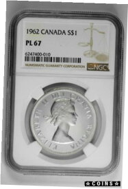 【極美品/品質保証書付】 アンティークコイン コイン 金貨 銀貨 [送料無料] 1962 S$1 Canada Silver Dollar NGC PL 67