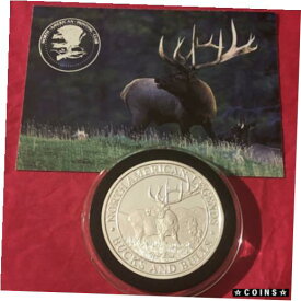 【極美品/品質保証書付】 アンティークコイン コイン 金貨 銀貨 [送料無料] Taft Buck North America Hunting Club 1 Troy Oz .999 Fine Silver Round Proof Coin