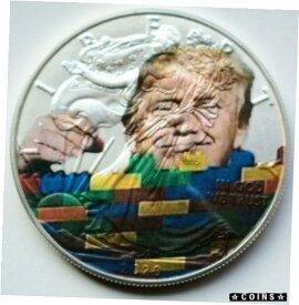 【極美品/品質保証書付】 アンティークコイン コイン 金貨 銀貨 [送料無料] Donald Trump Lego Wall - American Silver Eagle 1oz. .999 Silver Dollar Coin