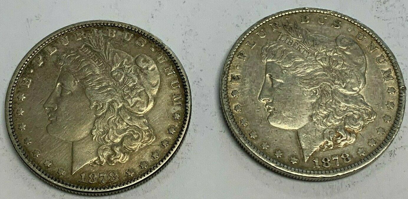 アンティークコイン コイン 金貨 銀貨 [送料無料] 2 Coins-1 1878 Reverse 78 and 1 1878 Reverse 79 Morgan Silver Dollars