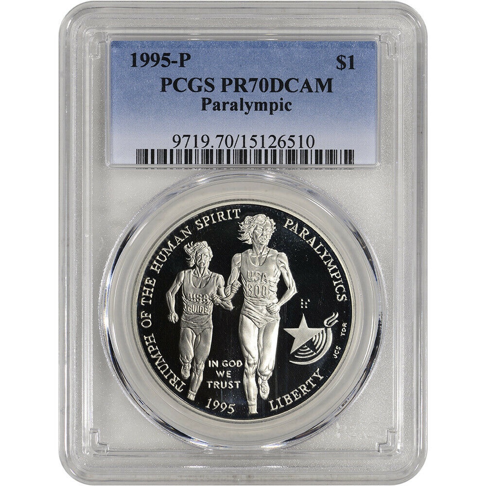 アンティークコイン コイン 金貨 銀貨 [送料無料] 1995-P US Atlanta Olympic - Blind Runner Commem BU Silver Dollar - PCGS PR70