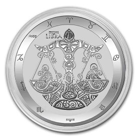 【極美品/品質保証書付】 アンティークコイン コイン 金貨 銀貨 [送料無料] Tokelau Zodiac Series Libra 1 ounce .999 Silver Limited Capsuled Round BU Coin