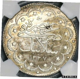 【極美品/品質保証書付】 アンティークコイン コイン 金貨 銀貨 [送料無料] 1911 NGC AU58 Salonika Mint Visit Ottoman Turkey 10 Kurush 1.5K Coin (19010301C
