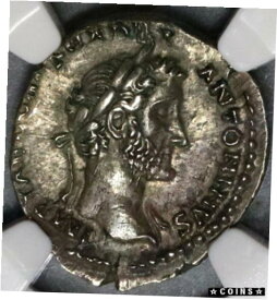 【極美品/品質保証書付】 アンティークコイン コイン 金貨 銀貨 [送料無料] 138 Antoninus Pius NGC AU Roman Empire Denarius Rare COS DES II (17042702CZ)