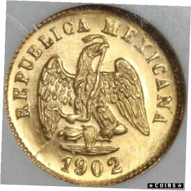 【極美品/品質保証書付】 アンティークコイン コイン 金貨 銀貨 [送料無料] 1902-Mo NGC MS 66 Mexico Gold 1 Peso Gem Mint State Coin (21042105C)