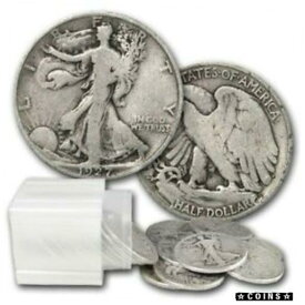 【極美品/品質保証書付】 アンティークコイン コイン 金貨 銀貨 [送料無料] Halves Walking Liberty $10 90% Silver 20 Coin Roll Avg. Circ.