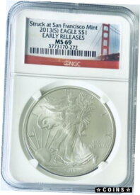 【極美品/品質保証書付】 アンティークコイン コイン 金貨 銀貨 [送料無料] 2013(S) $1 American Silver Eagle NGC MS69 Early Releases San Francisco Mint