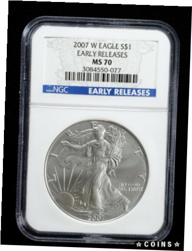 アンティークコイン コイン 金貨 銀貨 [送料無料] 2007 W American Silver Eage NGC MS 70 Early Releasesのサムネイル