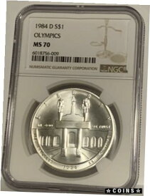 【極美品/品質保証書付】 アンティークコイン コイン 金貨 銀貨 [送料無料] 1984-D Olympics Commemorative Silver One Dollar Coin NGC MS70