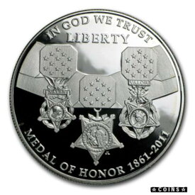 【極美品/品質保証書付】 アンティークコイン コイン 金貨 銀貨 [送料無料] 2011-P Medal of Honor $1 Silver Commem Proof (w/Box & COA) - SKU #63937