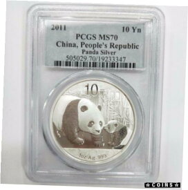 【極美品/品質保証書付】 アンティークコイン コイン 金貨 銀貨 [送料無料] 2011 panda 1oz silver coin S10Y PCGS MS70