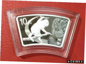 【極美品/品質保証書付】 アンティークコイン コイン 金貨 銀貨 [送料無料] 2016 lunar animal monkey fan shape 1oz silver coin S10Y with COA box