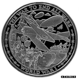 【極美品/品質保証書付】 アンティークコイン コイン 金貨 銀貨 [送料無料] 1 - 1 oz .999 Silver Round - Patriot - World War 1- Antiqued - In Stock