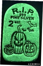 【極美品/品質保証書付】 アンティークコイン コイン 金貨 銀貨 [送料無料] 2 - Limited Edition Tombstone Glow In The Dark Jack-O-Lantern- 2 oz Silver Bars