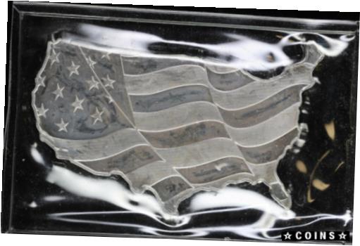  アンティークコイン コイン 金貨 銀貨  [送料無料] Elemental Mint oz .999 Fine Silver Bar US Map Wavy American Flag Sealed