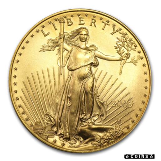  アンティークコイン コイン 金貨 銀貨  [送料無料] 2005 oz Gold American Eagle BU SKU #4238