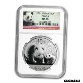 【極美品/品質保証書付】 アンティークコイン コイン 金貨 銀貨 [送料無料] 2011 China 1 oz Silver Panda MS-69 NGC - SKU #65908