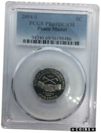【極美品/品質保証書付】 アンティークコイン コイン 金貨 銀貨 [送料無料] 2004-S PCGS PR69DCAM Jefferson PEACE MEDAL Nickel Faded Label