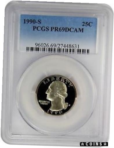  アンティークコイン コイン 金貨 銀貨  [送料無料] 1990-S PCGS PR69DCAM Washington Quarter (Faded Label)