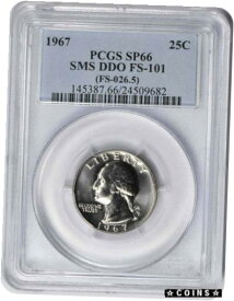 【極美品/品質保証書付】 アンティークコイン コイン 金貨 銀貨 [送料無料] 1967 Washington Quarter DDO FS-101 SMS SP66 PCGS