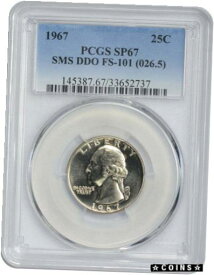【極美品/品質保証書付】 アンティークコイン コイン 金貨 銀貨 [送料無料] 1967 Washington Quarter DDO FS-101 SMS SP67 PCGS
