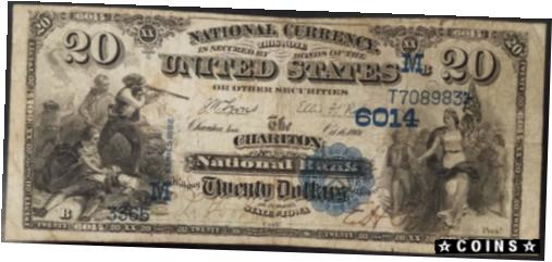  アンティークコイン コイン 金貨 銀貨  [送料無料] Series 1882 $20.00 Nat'l Currency, The Chariton Nat'l Bank of Chariton, Iowa!
