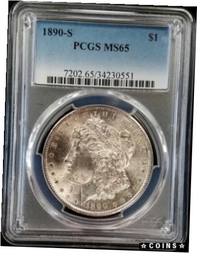  アンティークコイン コイン 金貨 銀貨  [送料無料] 1890 S Morgan Silver Dollar certified MS 65 by PCGS! Lightly toned!