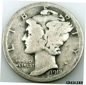 【極美品/品質保証書付】 アンティークコイン コイン 金貨 銀貨 [送料無料] 1918 D Mercury Dime! Add this coin to your collection!