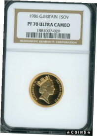 【極美品/品質保証書付】 アンティークコイン コイン 金貨 銀貨 [送料無料] 1986 GREAT BRITAIN FULL GOLD SOVEREIGN GOLD COIN NGC PF70 PR70 !!