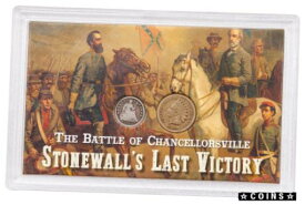 【極美品/品質保証書付】 アンティークコイン コイン 金貨 銀貨 [送料無料] 2 Pc Set 1852-1863 1C-Half Dime Battle of Chancellorsville Jacksons Last Victory
