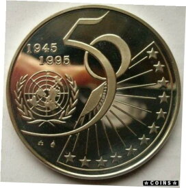 【極美品/品質保証書付】 アンティークコイン コイン 金貨 銀貨 [送料無料] Belgium 1995 50 Years United Nations 5 Ecu Silver Coin,Proof