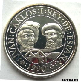 【極美品/品質保証書付】 アンティークコイン コイン 金貨 銀貨 [送料無料] Spain 1990 Earth 1000 Pesetas Silver Coin,Proof