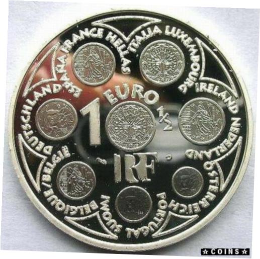 アンティークコイン コイン 金貨 銀貨 [送料無料] France 2002 Euro Coinage 1-1/2Euro Silver Coin Proofのサムネイル