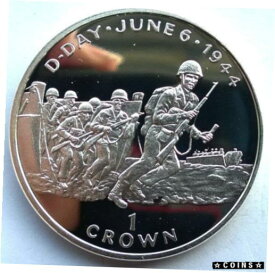 【極美品/品質保証書付】 アンティークコイン コイン 金貨 銀貨 [送料無料] Isle of Man 1994 D-Day Crown Silver Coin,Proof