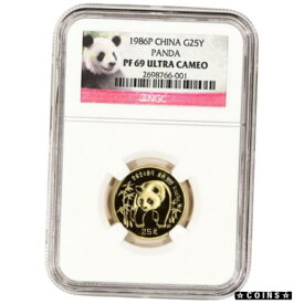 【極美品/品質保証書付】 アンティークコイン コイン 金貨 銀貨 [送料無料] 1986 P China Gold Panda Proof 1/4 oz 25 Yuan - NGC PF69 UCAM Panda Label