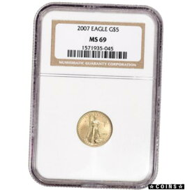【極美品/品質保証書付】 アンティークコイン コイン 金貨 銀貨 [送料無料] 2007 American Gold Eagle 1/10 oz $5 - NGC MS69