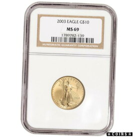 【極美品/品質保証書付】 アンティークコイン コイン 金貨 銀貨 [送料無料] 2003 American Gold Eagle 1/4 oz $10 - NGC MS69