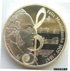 【極美品/品質保証書付】 アンティークコイン コイン 金貨 銀貨 [送料無料] Tuvalu 2009 Felix Mendelssohn Dollar 1oz Silver Coin