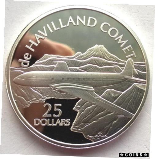 アンティークコイン コイン 金貨 銀貨 [送料無料] Solomon 2003 de Havilland Comet 25 Dollars 1oz Silver Coin Proof