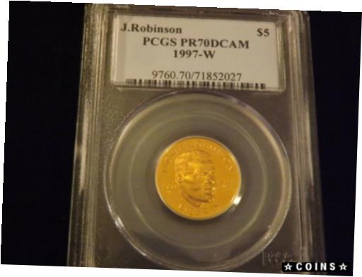  アンティークコイン コイン 金貨 銀貨  [送料無料] 1997-W $5 Jackie Robinson Gold PCGS  PR 70 DCAM