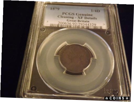 アンティークコイン コイン 金貨 銀貨 [送料無料] 1879 1/4 D Queen Victoria Farthingのサムネイル