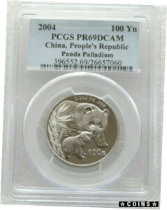 2004 p_ 100 pWE v[t 1/2 IX RC PCGS PR69 DCAM #oct-wr-4379-113 2004 China Panda 100 Yuan Palladium Proof 1/2oz Coin PCGS PR69 DCAM #oct-wr-4379-113
