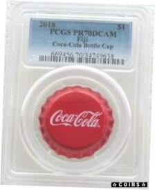 【極美品/品質保証書付】 アンティークコイン コイン 金貨 銀貨 [送料無料] 2018 Fiji Coca-Cola Bottle Cap Shaped $1 One Dollar Silver Proof Coin PCGS PR70